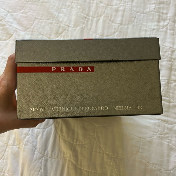 Prada Leopard Print Patent Sneakers with Ribbon Laces - Picture 11 of 14
